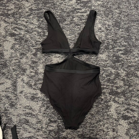 Aerie Ribbed Black Swimsuit (S) - Picture 3 of 6